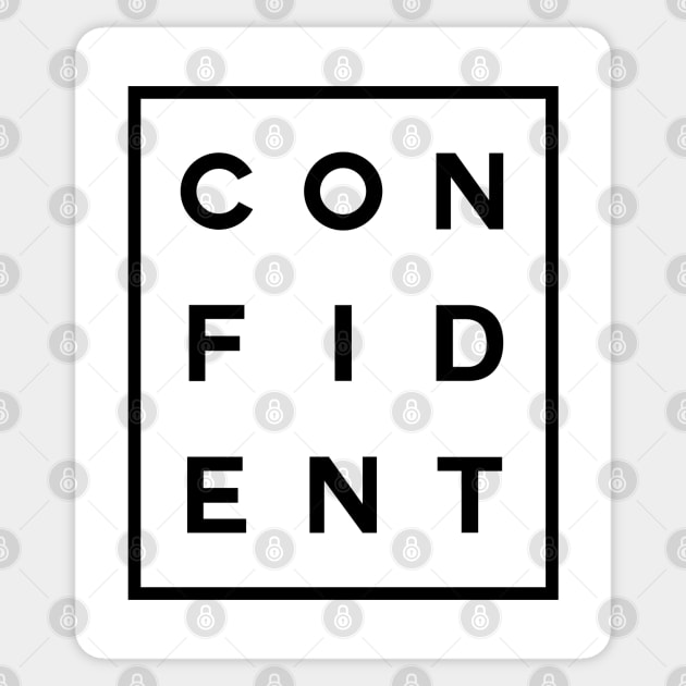 Confident Boxed (Black) Sticker by inotyler